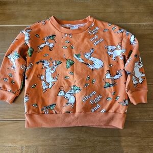Kids Unisex Dr Seuss Green Eggs and Ham Orange Sweatshirt Size 4T